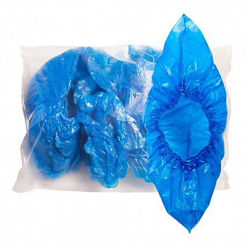 Бахилы полиэтиленовые, 3,2 гр., 40*15 см, голубые, 100 шт/уп., А.Д.М.